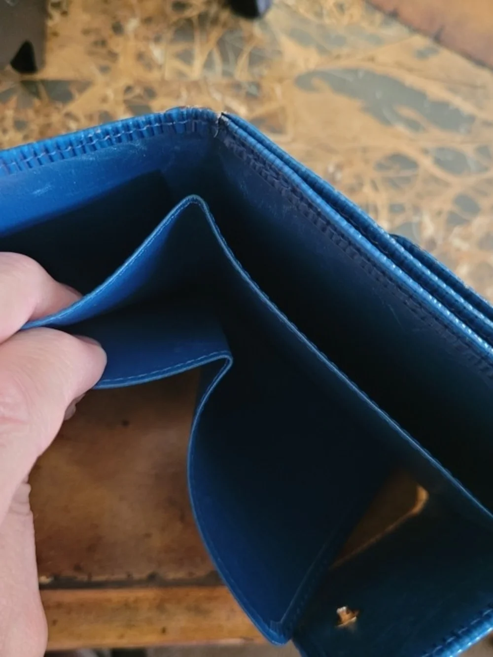 Louis Vuitton Blue Epi Leather Small Wallet